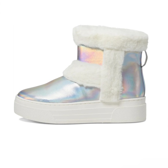 Steve Madden Girls JBuunny Faux Fur Boots in Silver size 5 - Picture 4 of 8